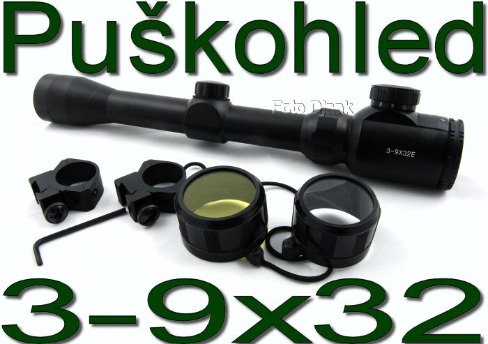 Puškohled 3-9x32 Zoom, osvětlení kříže metal