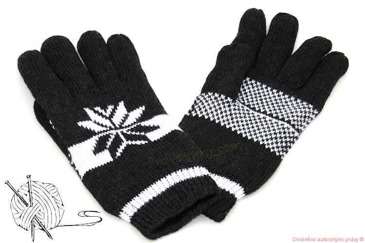 Pánské pletené rukavice zateplené černé